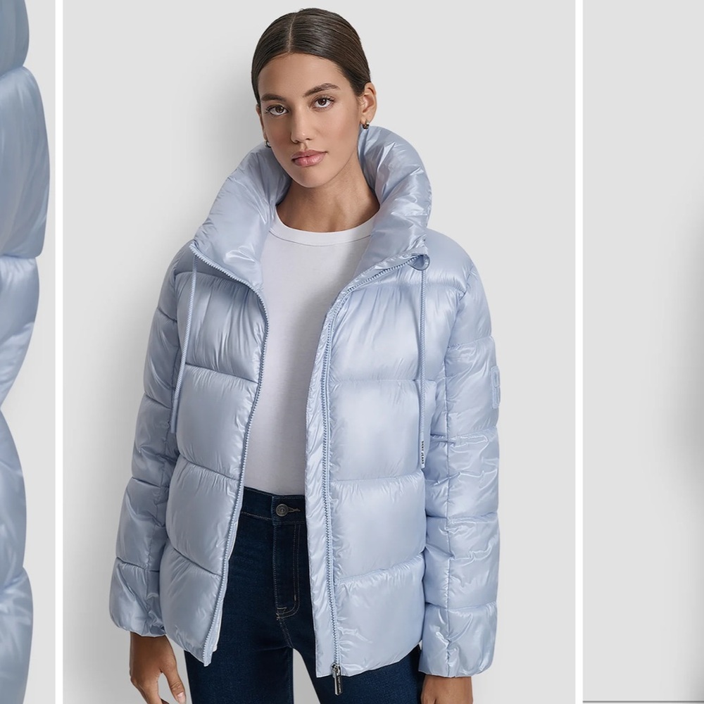 DKNY Funnel-neck Lightweight Puffer Jacket